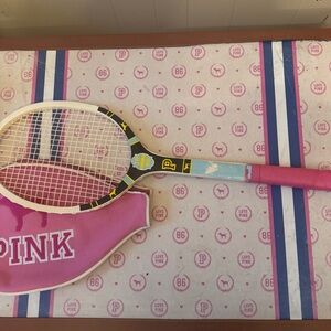 Vintage Victoria's Secret PINK Display Tennis Racket With Cover RARE/HTF
